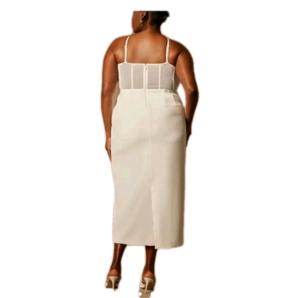 Bridal by ELOQUII Sheer Bodice Structured Dress White Size 16 NWT Strapless - Picture 2 of 9